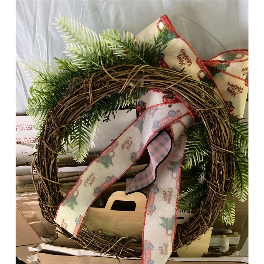 Christmas Wreath Red Truck Farmhouse new